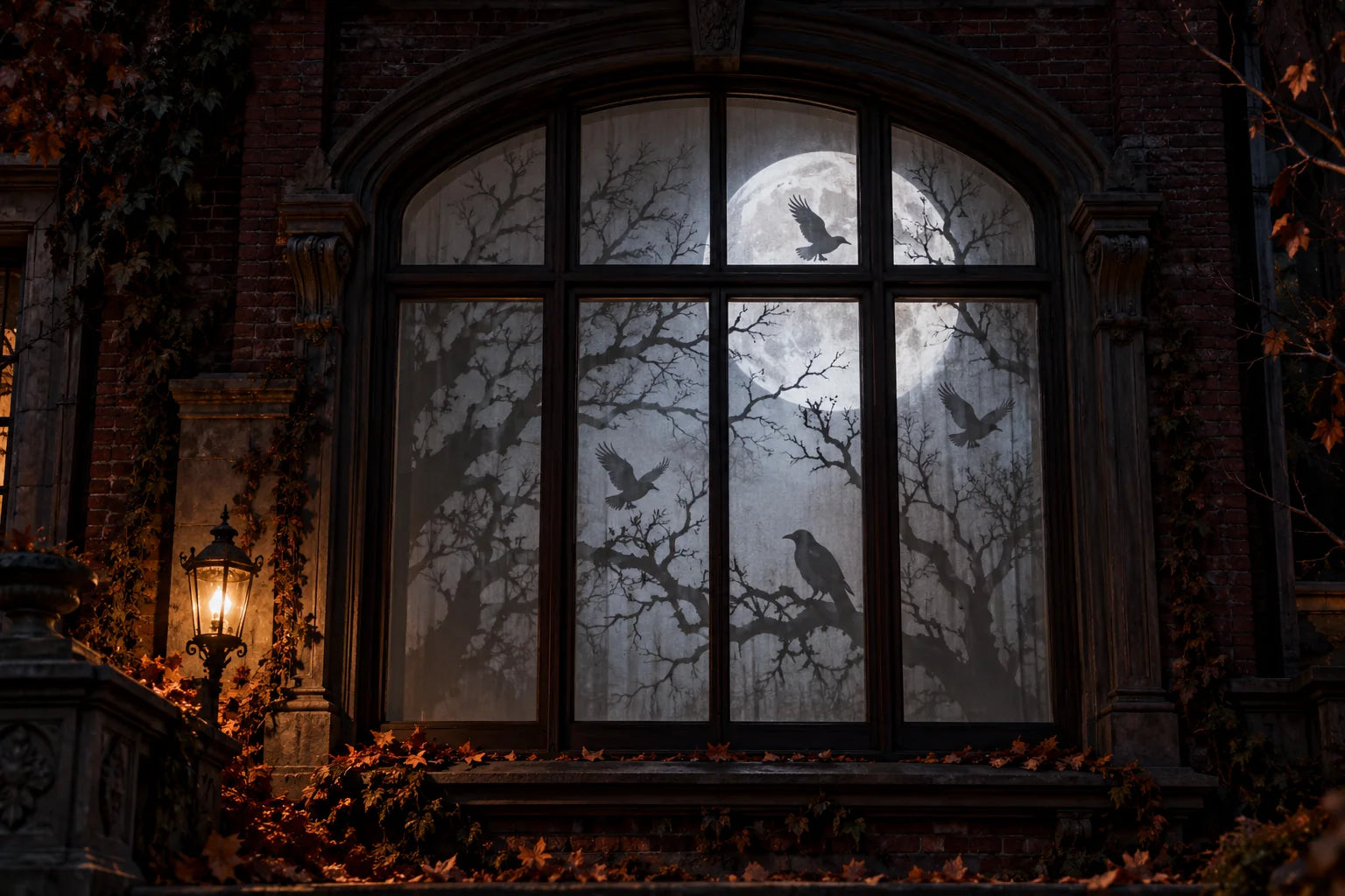 Moon and ravens atmosphere