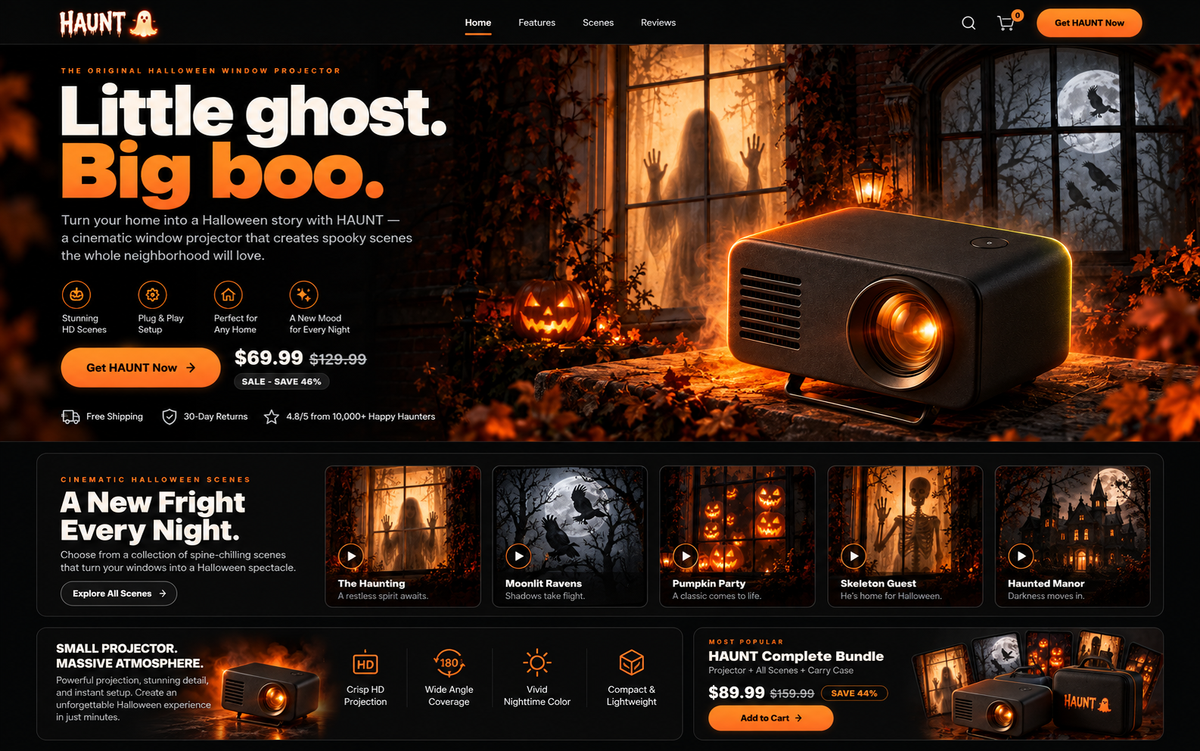 HAUNT – Halloween One Product Shopify Theme | Dark Premium Store Template